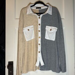 Two-Tone Button Down Shirt